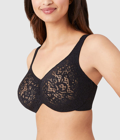 Halo Lace Full Figure Underwire Bra - Black | Wacoal Value