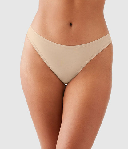 Understated Cotton Thong - Sand | Wacoal Latest