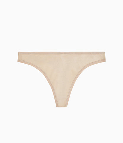 Understated Cotton Thong - Sand | Wacoal Latest
