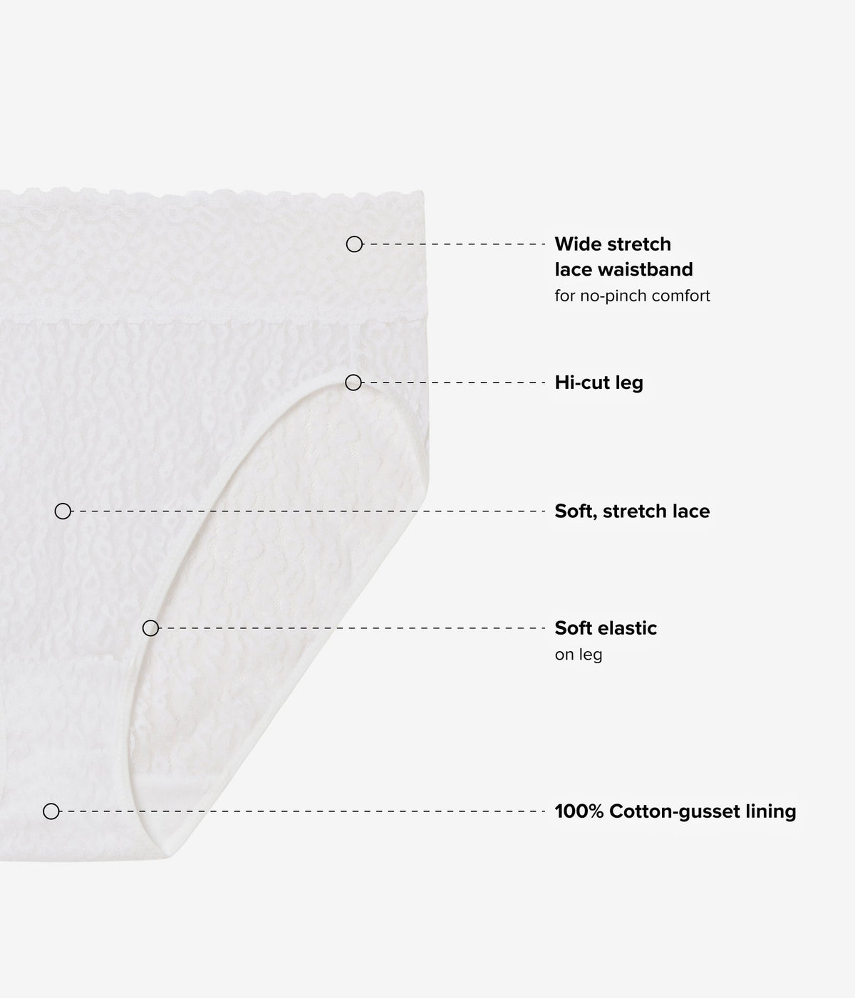 High Bar™ Hi Cut - White | Wacoal Trusted