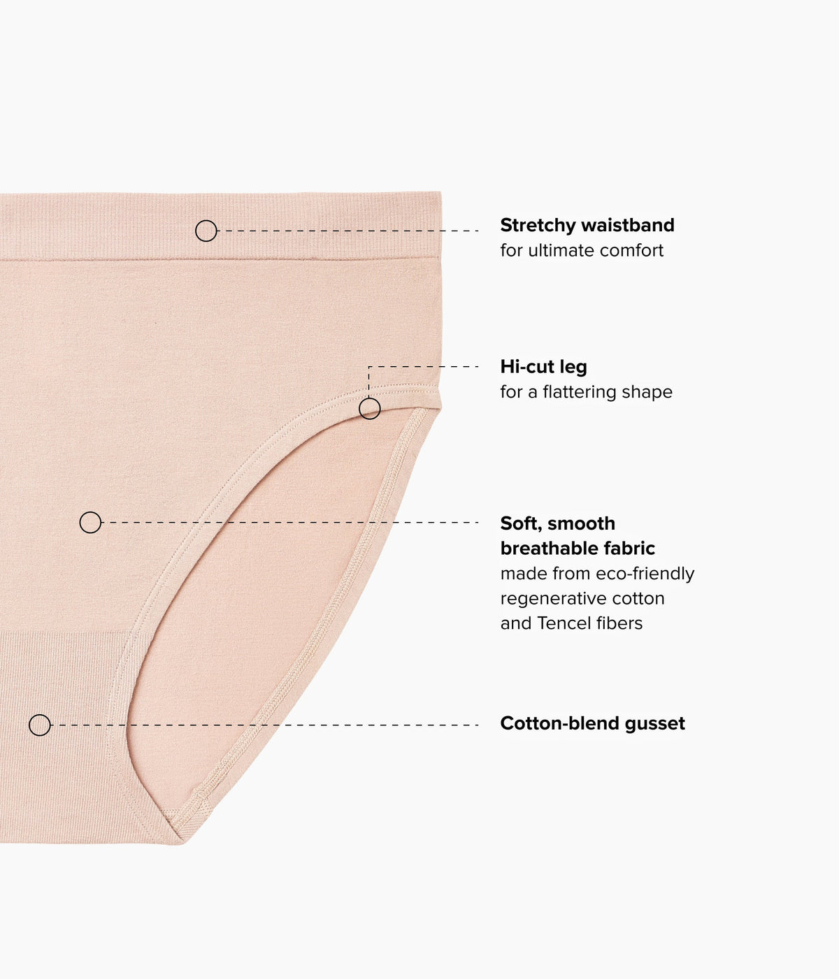 B-Smooth® Natural Hi-Cut - Roebuck | Wacoal Great Value