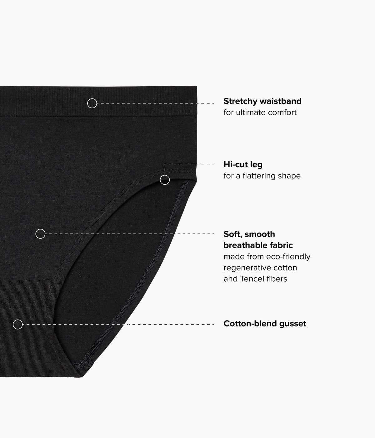 B-Smooth® Natural Hi-Cut - Black | Wacoal Quality