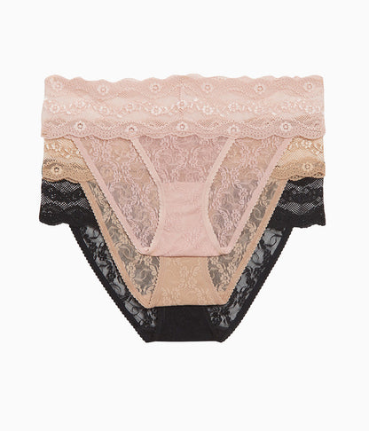 Lace Kiss Bikini Panty Pack - Rose Smoke/Au Natural/Night | Wacoal Smart Buy