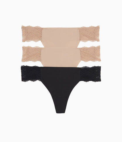 b.bare Thong Panty Pack - Au Natural/Au Natural/Night | Wacoal Customer Favorite