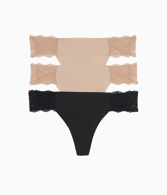 b.bare Thong Panty Pack - Au Natural/Au Natural/Night | Wacoal Customer Favorite