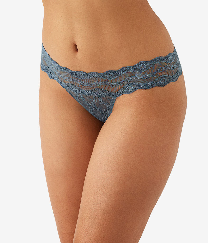 Lace Kiss Thong - Stormy Weather | Wacoal Top Pick