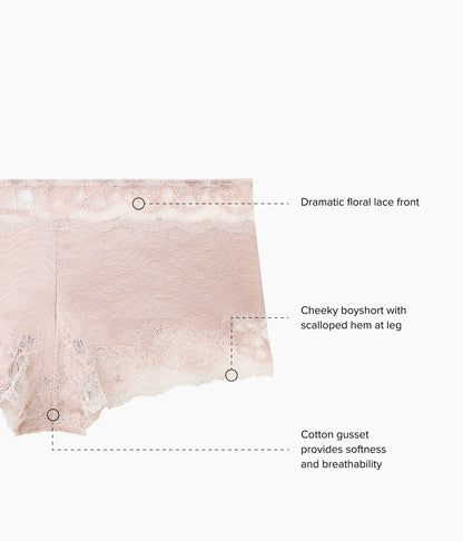 Modern Affair Boyshort - Rose Dust/Angel Wing | Wacoal Smart Buy