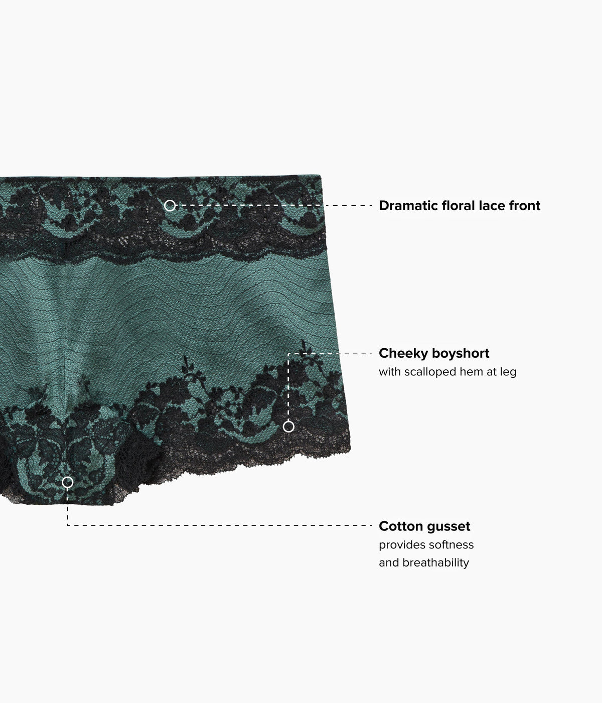 Modern Affair Boyshort - Silver Pine/Black | Wacoal Latest