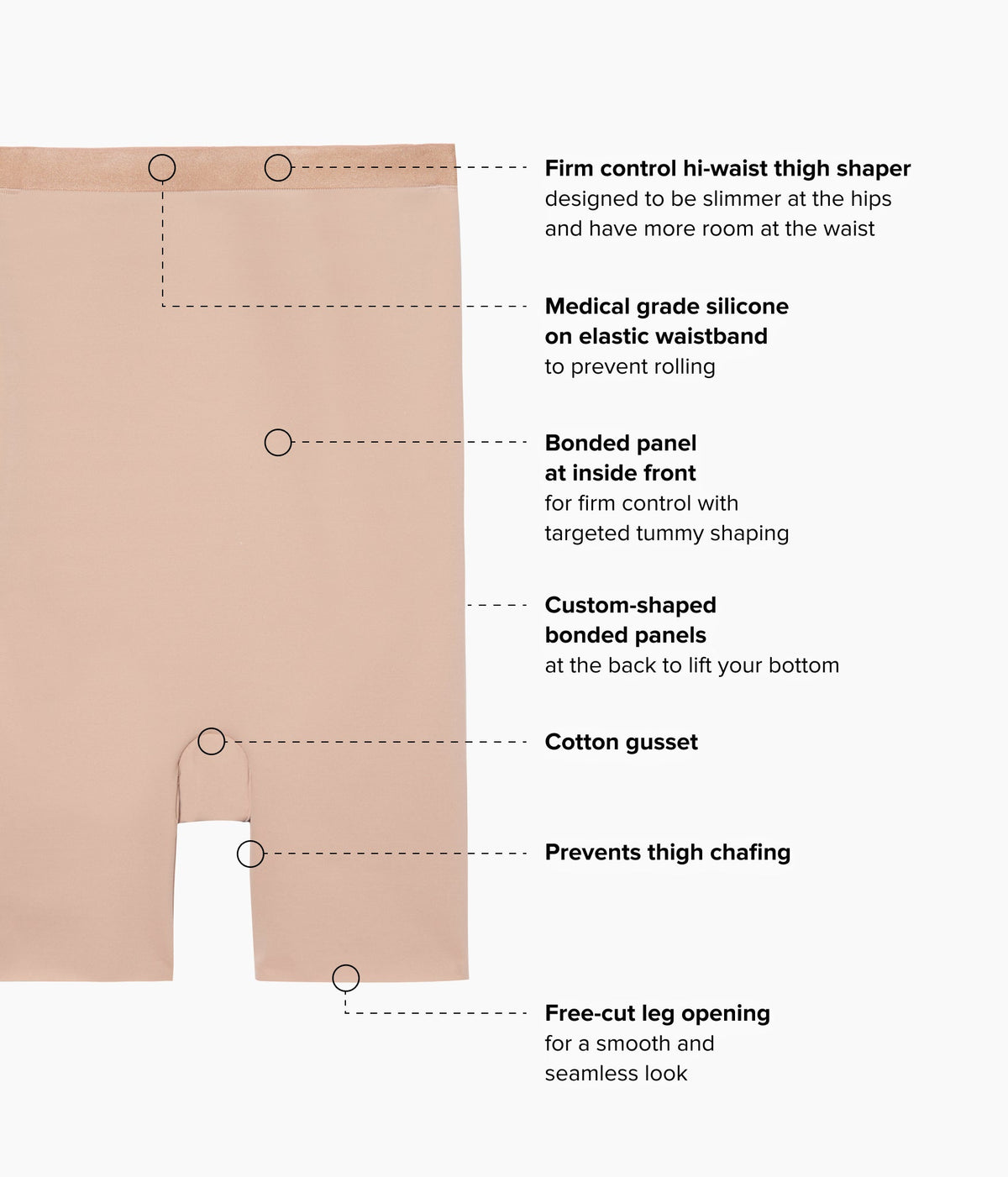 Shape Revelation® Straight Hi-Waist Thigh Shaper - Praline | Wacoal Top Pick