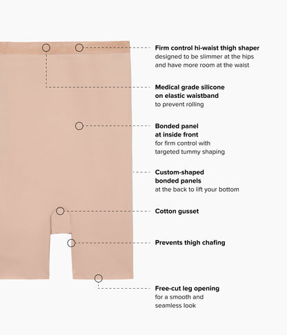 Shape Revelation® Straight Hi-Waist Thigh Shaper - Praline | Wacoal Top Pick