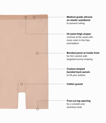 Shape Revelation® Hourglass Hi-Waist Thigh Shaper - Praline | Wacoal Top Pick