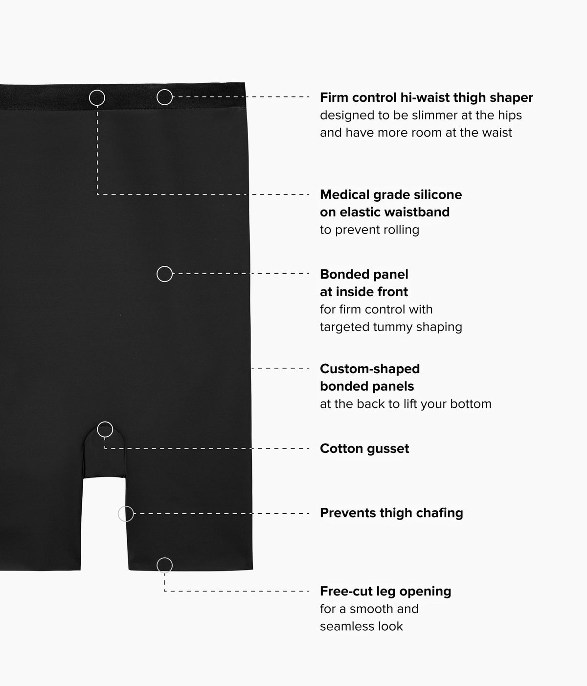 Shape Revelation® Straight Hi-Waist Thigh Shaper - Black | Wacoal Great Value