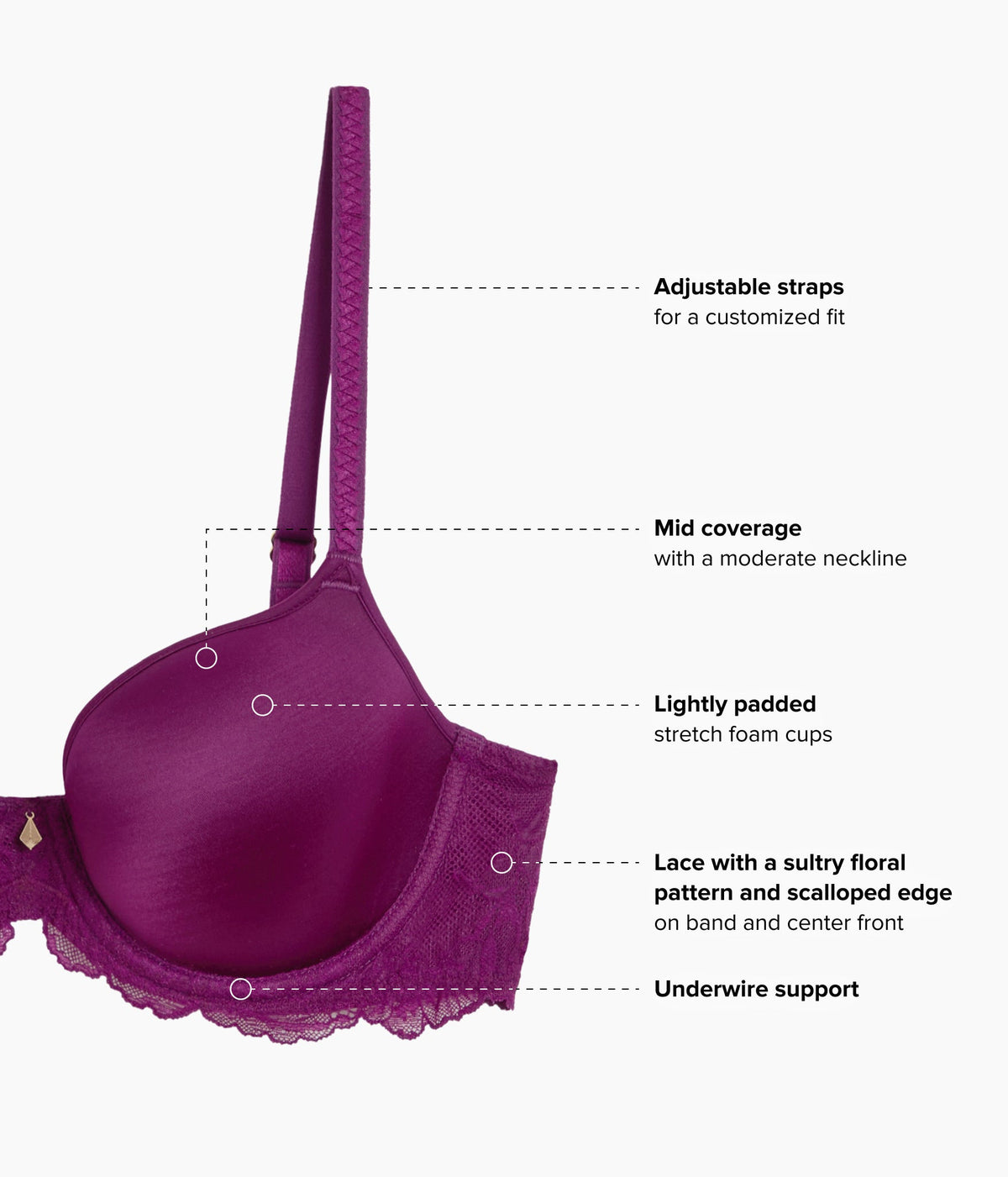 Vivid Attraction T-Shirt Bra - Dark Purple | Wacoal Latest