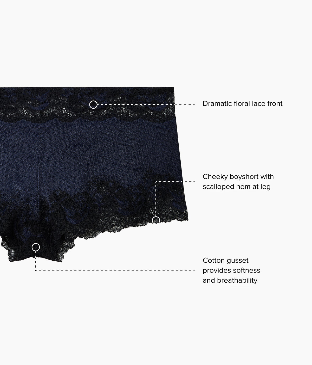Modern Affair Boyshort - Night Sky/Black | Wacoal Quality