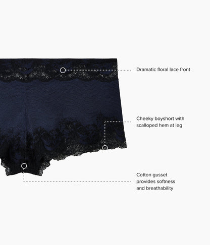 Modern Affair Boyshort - Night Sky/Black | Wacoal Quality