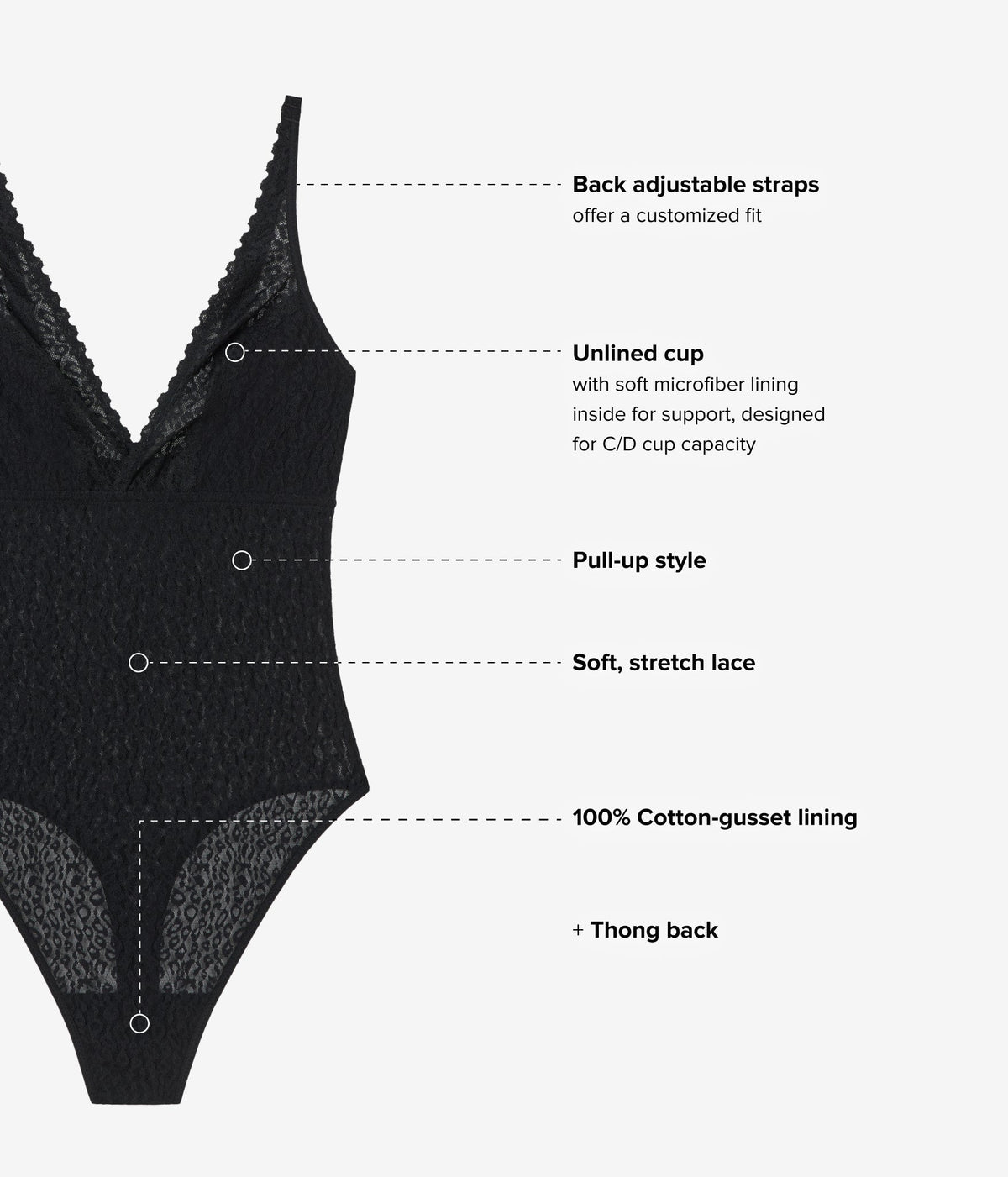 High Bar™ Bodysuit - Black | Wacoal Trusted
