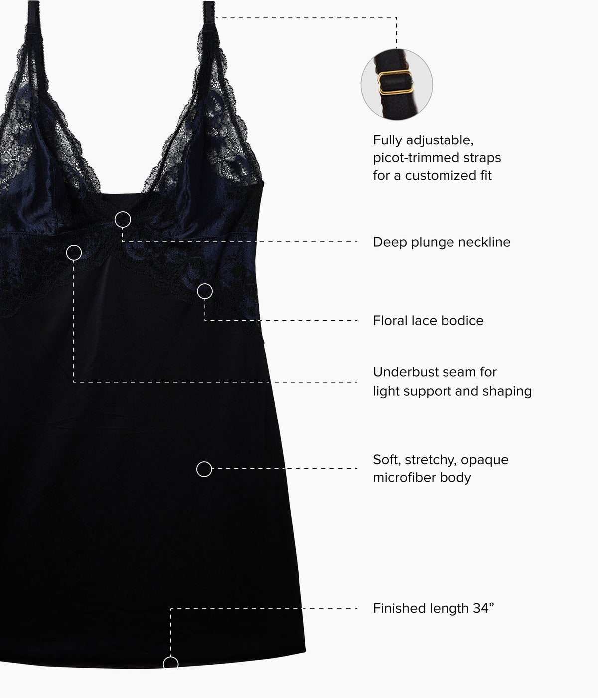 Modern Affair Chemise - Night Sky/Black | Wacoal Top Pick