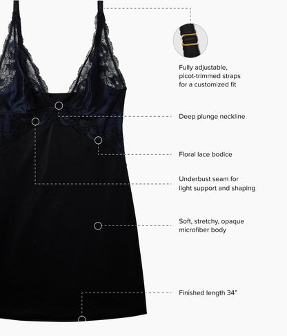 Modern Affair Chemise - Night Sky/Black | Wacoal Top Pick