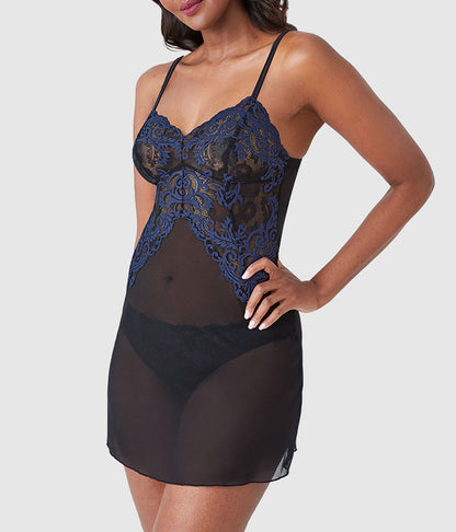 Instant Icon® Chemise - Black/Eclipse | Wacoal Quality