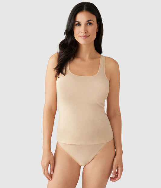 Understated Cotton Tank - Sand | Wacoal Latest