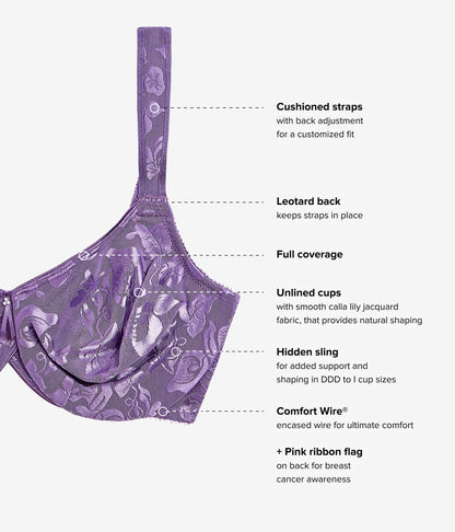 Awareness Underwire Bra - Grape Compote | Wacoal Latest