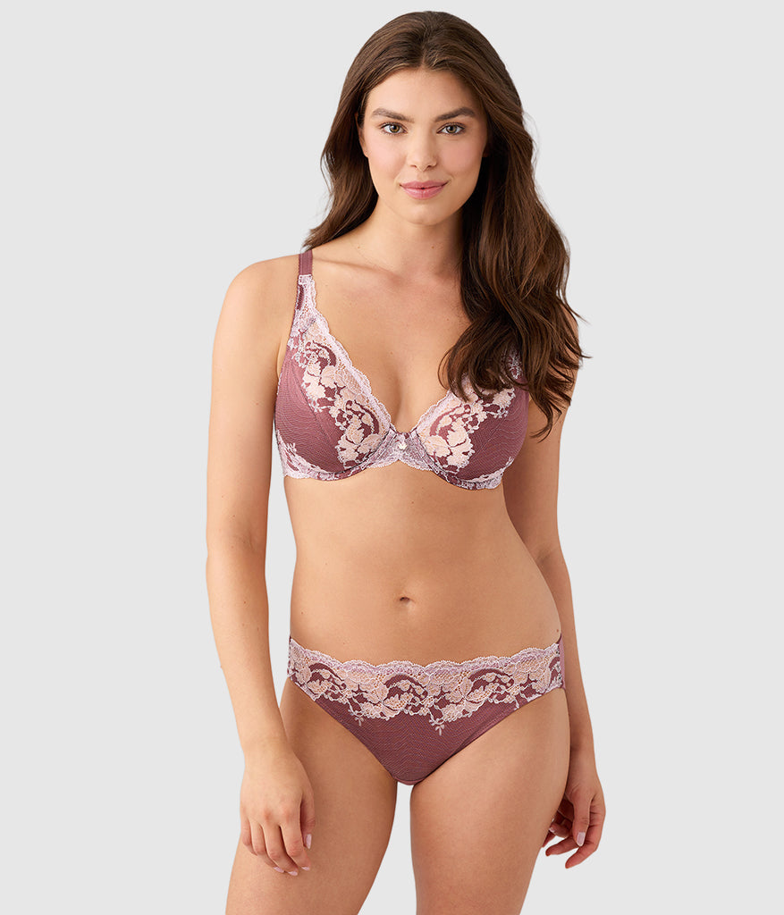 Modern Affair Plunge Underwire Bra - Rose Brown/Cradle Pink | Wacoal Top Pick