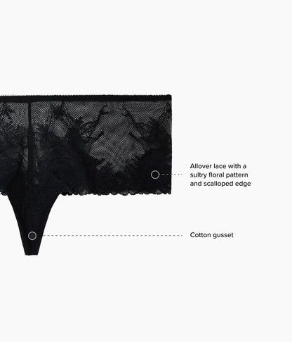 Vivid Attraction Tanga - Black | Wacoal Smart Buy