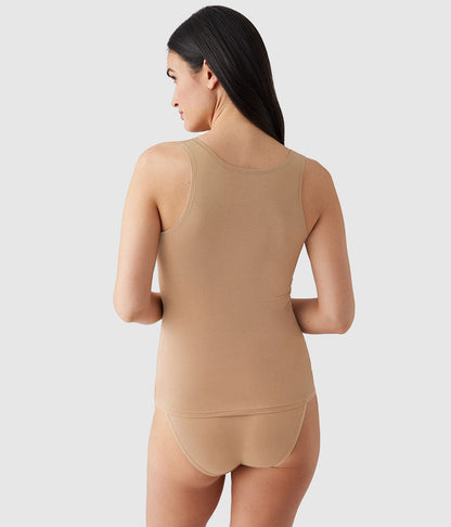Understated Cotton Tank - Praline | Wacoal Latest