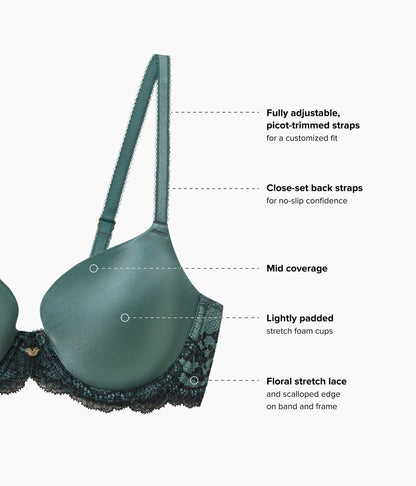 Modern Affair T-Shirt Bra - Silver Pine/Black | Wacoal Latest
