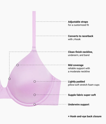 Future Foundation T-Shirt Bra - Smoky Grape | Wacoal Great Value