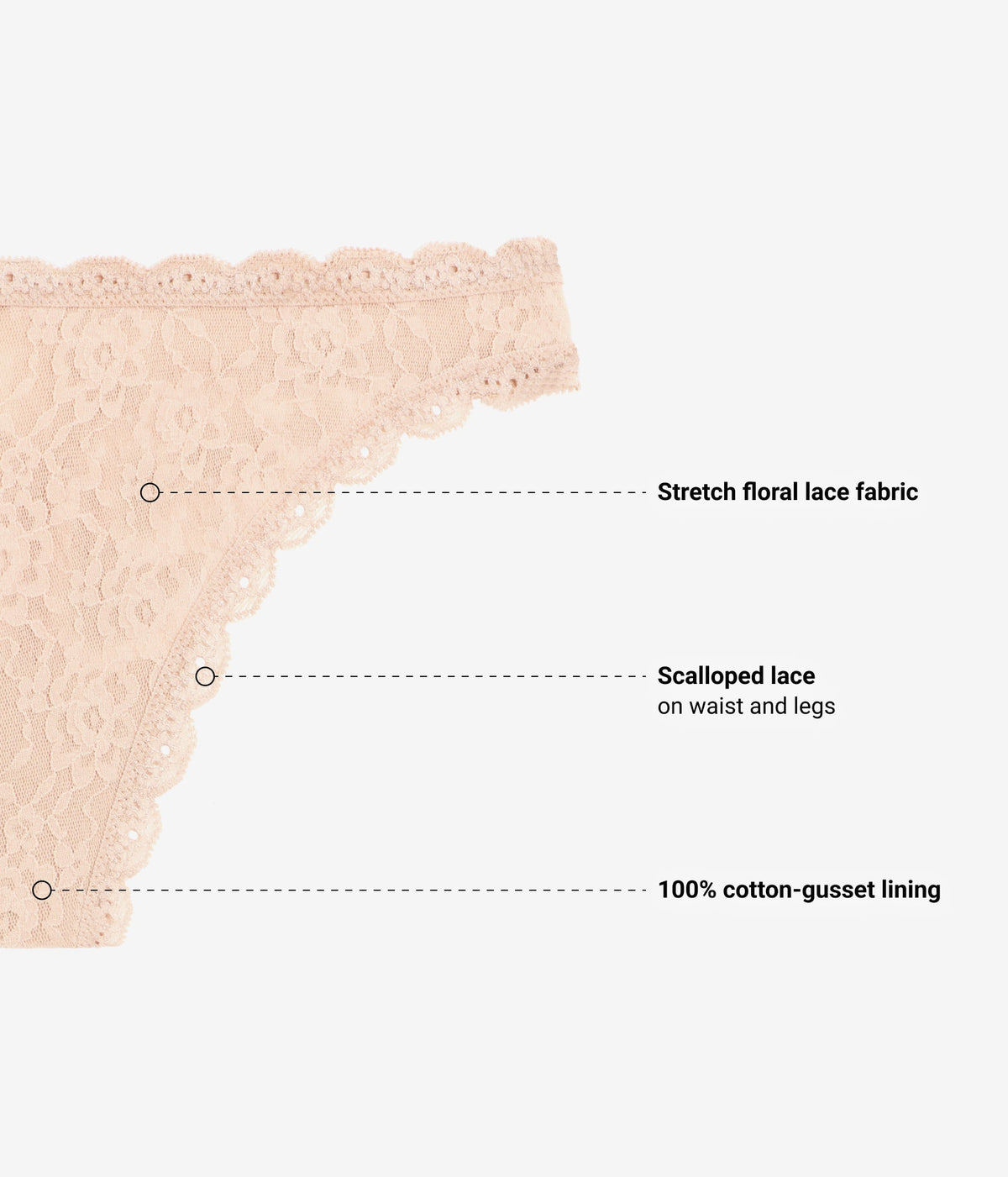 Effortlessly Lace Thong - Au Natural | Wacoal Latest