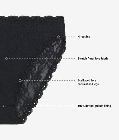 Effortlessly Lace Hi-Leg - Night | Wacoal Quality
