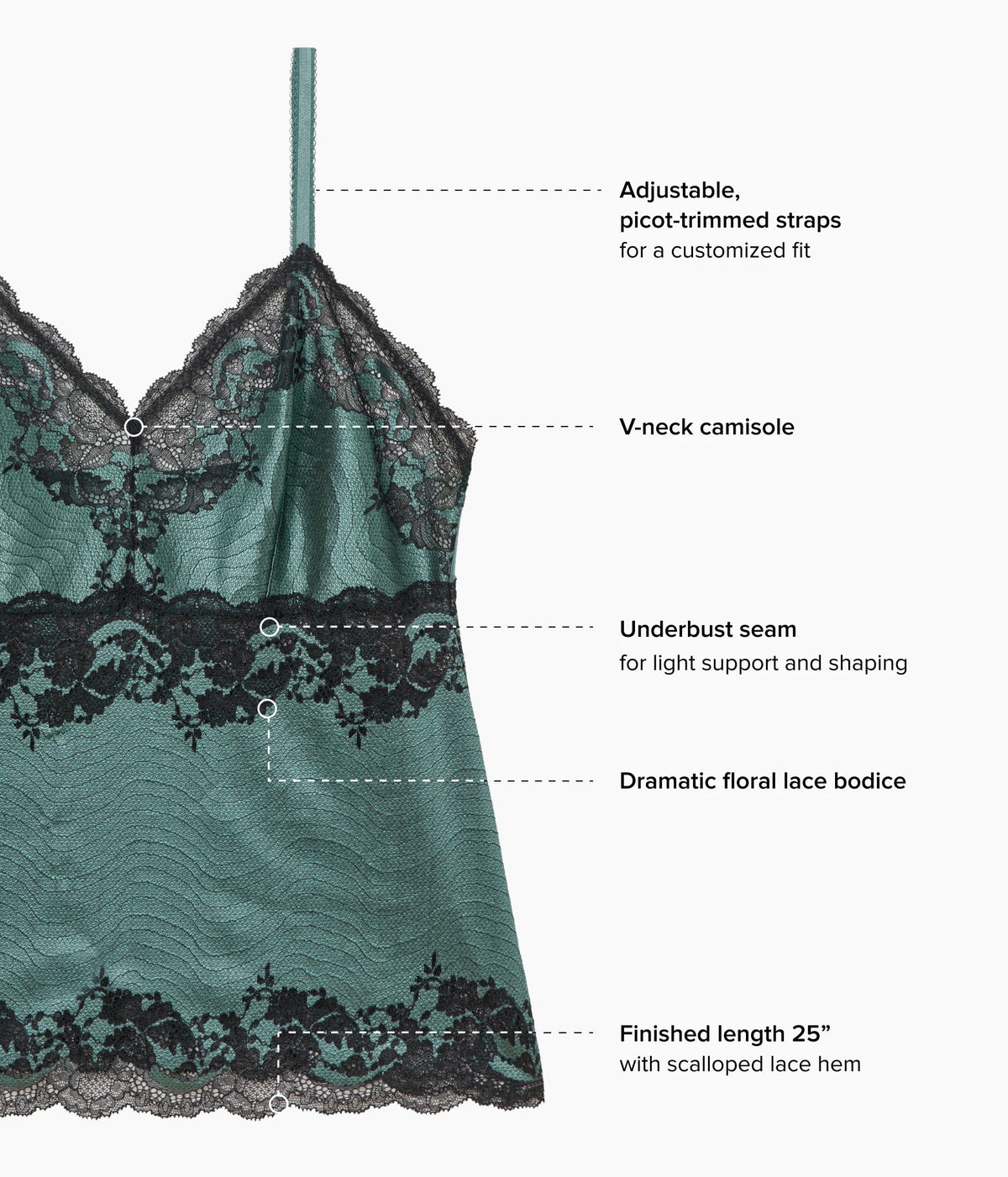 Modern Affair Cami - Silver Pine/Black | Wacoal Great Value