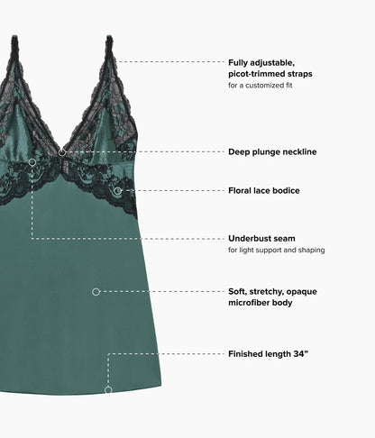 Modern Affair Chemise - Silver Pine/Black | Wacoal Latest