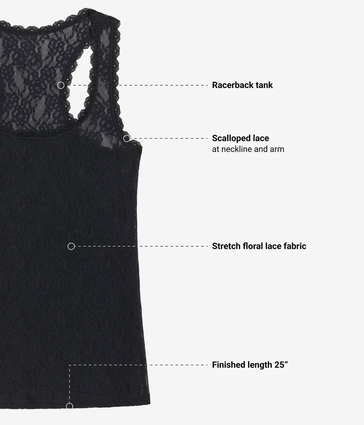 Effortlessly Lace Tank - Night | Wacoal Quality