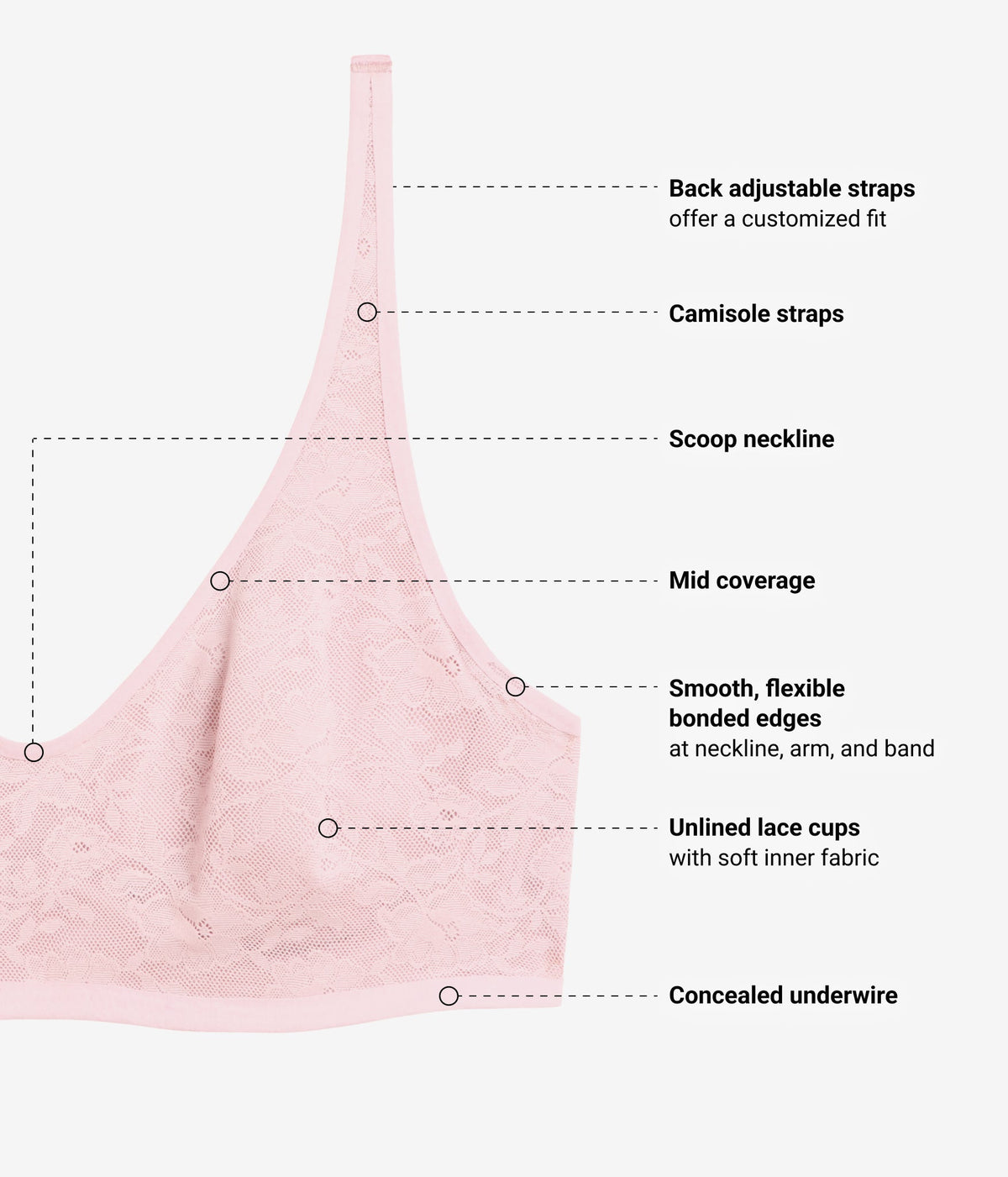 Effortlessly Lace Underwire Bra - Blush Pink | Wacoal Trusted