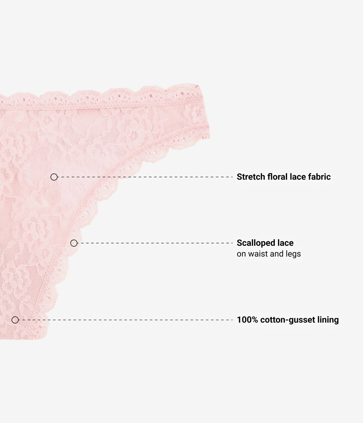Effortlessly Lace Thong - Blush Pink | Wacoal Customer Favorite