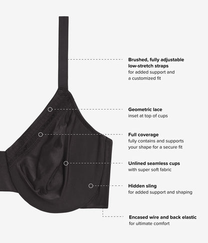 Perfect Primer Full Figure Underwire Bra - Black | Wacoal Latest