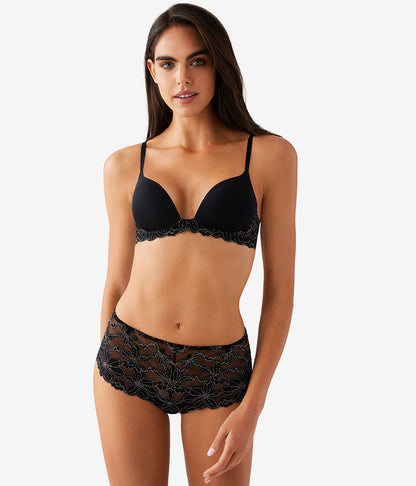 Feeling Famous Wire Free Push Up Bra - Night/Angel Wing | Wacoal Quality