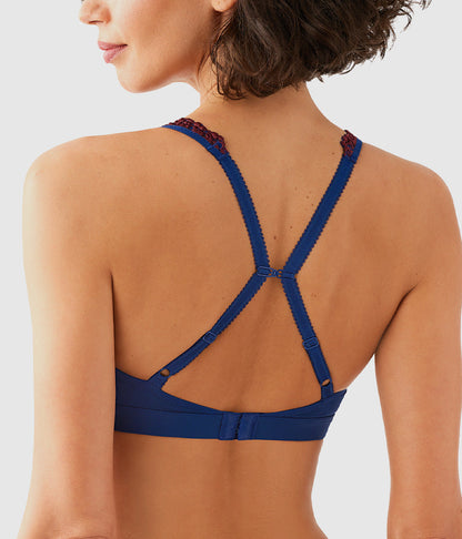 Embrace Lace® Wire Free Bralette - Blue Depths/Cordovan | Wacoal Customer Favorite