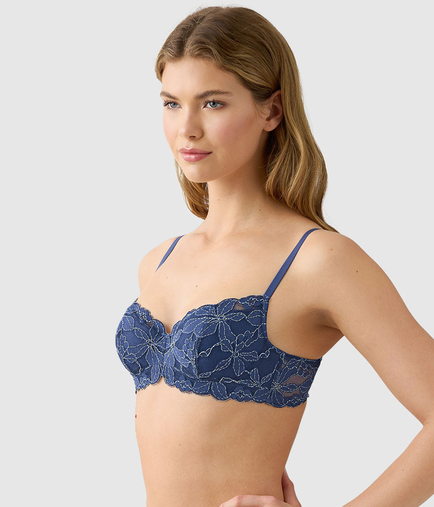 Feeling Famous Balconette Contour Bra - Crown Blue/ Blue Glow | Wacoal Quality