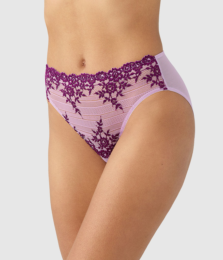Embrace Lace® Hi-Cut - Lavender Sage/Dark Purple | Wacoal Customer Favorite
