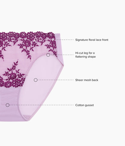 Embrace Lace® Hi-Cut - Lavender Sage/Dark Purple | Wacoal Customer Favorite