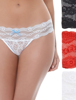 Lace Kiss Thong Panty Pack - Rose Smoke/Au Natural/Night | Wacoal Trusted