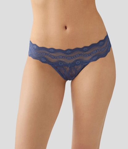 Lace Kiss Thong - Crown Blue | Wacoal Customer Favorite