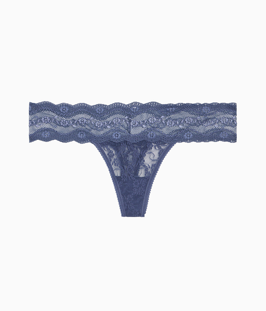 Lace Kiss Thong - Crown Blue | Wacoal Customer Favorite