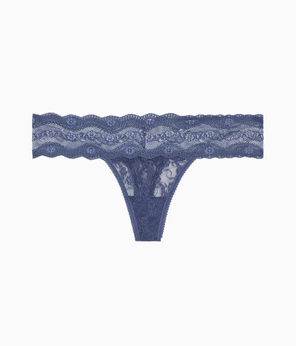 Lace Kiss Thong - Crown Blue | Wacoal Customer Favorite