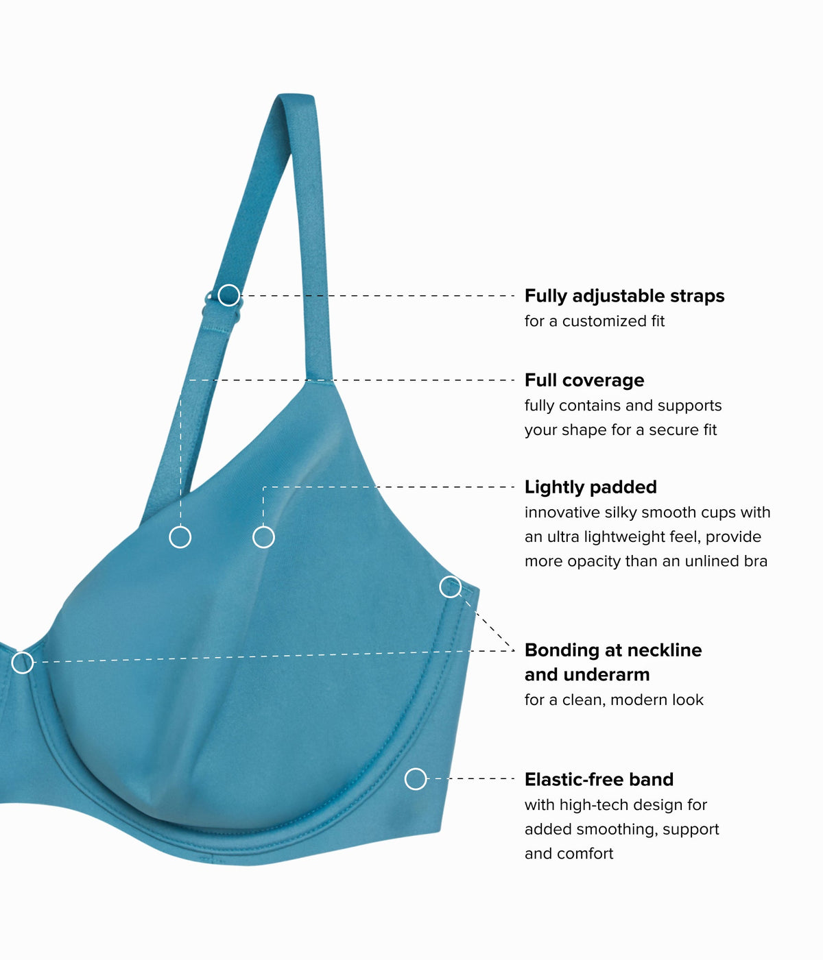 Sleek Standard Underwire Bra - Brittany Blue | Wacoal Latest