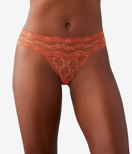 Lace Kiss Thong - Baked Clay | Wacoal Top Pick