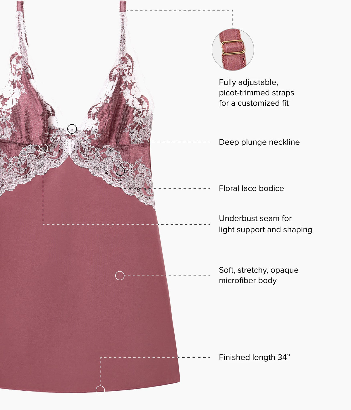 Modern Affair Chemise - Rose Brown/Cradle Pink | Wacoal Latest